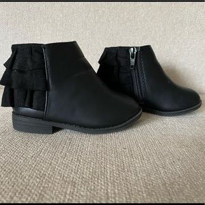 Girls black ankle boots